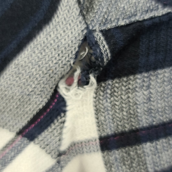 Zara basic pink and navy button down blouse. - Picture 4 of 5